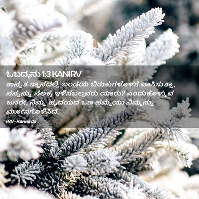 Picture 02 - ಓಬದ್ಯನು 1:3 KANIRV - ಉನ್ನತ ಸ್ಥಾನದಲ್ಲಿ - Bible Verse Picture