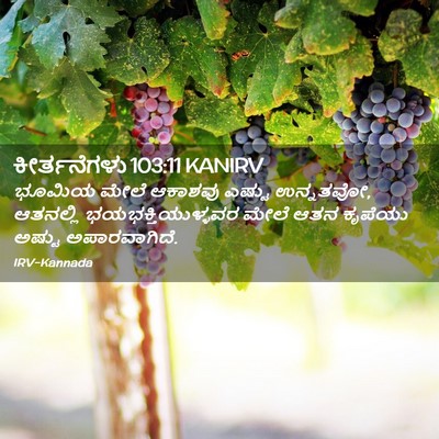Picture 02 - ಕೀರ್ತನೆಗಳು 103:11 KANIRV - ಭೂಮಿಯ ಮೇಲೆ ಆಕಾಶವು - Bible Verse Picture