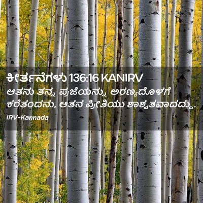 Picture 02 - ಕೀರ್ತನೆಗಳು 136:16 KANIRV - ಆತನು ತನ್ನ - Bible Verse Picture