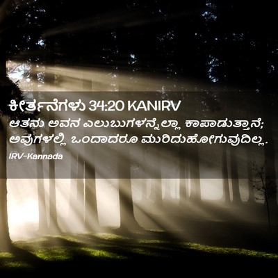 Picture 02 - ಕೀರ್ತನೆಗಳು 34:20 KANIRV - ಆತನು ಅವನ - Bible Verse Picture