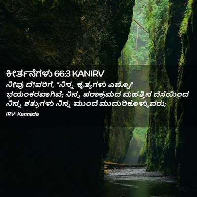 Picture 02 - ಕೀರ್ತನೆಗಳು 66:3 KANIRV - ನೀವು ದೇವರಿಗೆ, - Bible Verse Picture