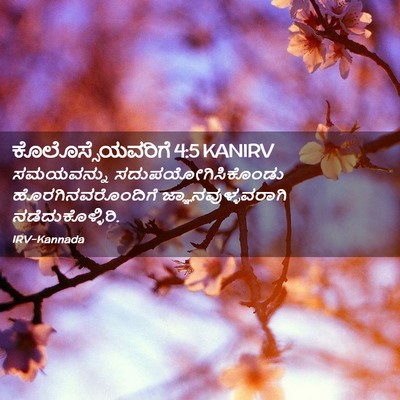 Picture 02 - ಕೊಲೊಸ್ಸೆಯವರಿಗೆ 4:5 KANIRV - ಸಮಯವನ್ನು - Bible Verse Picture