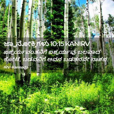 Picture 02 - ಜ್ಞಾನೋಕ್ತಿಗಳು 10:15 KANIRV - ಐಶ್ವರ್ಯವಂತನಿಗೆ - Bible Verse Picture