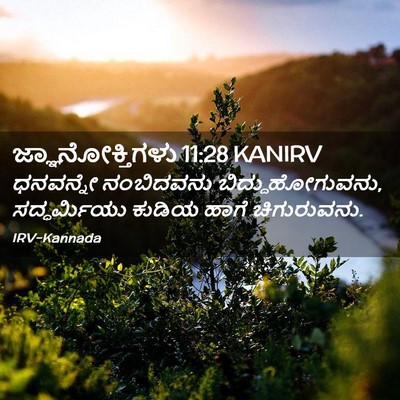 Picture 02 - ಜ್ಞಾನೋಕ್ತಿಗಳು 11:28 KANIRV - ಧನವನ್ನೇ ನಂಬಿದವನು - Bible Verse Picture