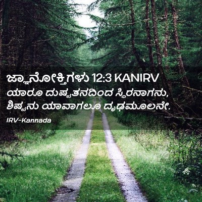 Picture 02 - ಜ್ಞಾನೋಕ್ತಿಗಳು 12:3 KANIRV - ಯಾರೂ ದುಷ್ಟತನದಿಂದ - Bible Verse Picture