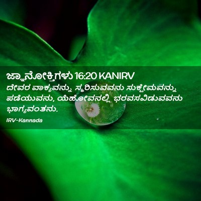 Picture 02 - ಜ್ಞಾನೋಕ್ತಿಗಳು 16:20 KANIRV - ದೇವರ ವಾಕ್ಯವನ್ನು - Bible Verse Picture