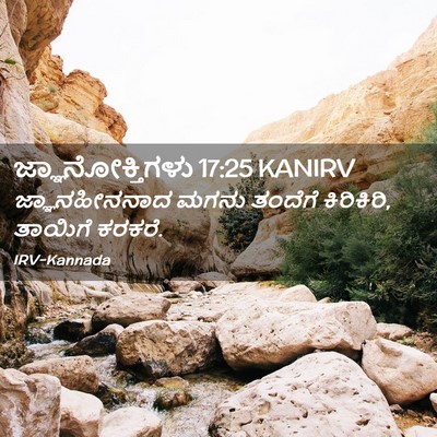 Picture 02 - ಜ್ಞಾನೋಕ್ತಿಗಳು 17:25 KANIRV - ಜ್ಞಾನಹೀನನಾದ ಮಗನು - Bible Verse Picture