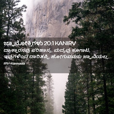 Picture 02 - ಜ್ಞಾನೋಕ್ತಿಗಳು 20:1 KANIRV - ದ್ರಾಕ್ಷಾರಸವು - Bible Verse Picture