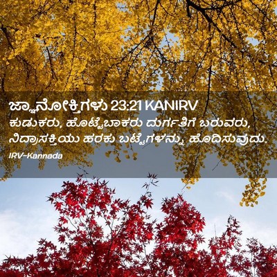 Picture 02 - ಜ್ಞಾನೋಕ್ತಿಗಳು 23:21 KANIRV - ಕುಡುಕರು, - Bible Verse Picture