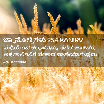 Picture 02 - ಜ್ಞಾನೋಕ್ತಿಗಳು 25:4 KANIRV - ಬೆಳ್ಳಿಯಿಂದ - Bible Verse Picture