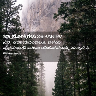 Picture 02 - ಜ್ಞಾನೋಕ್ತಿಗಳು 3:9 KANIRV - ನಿನ್ನ ಆದಾಯದಿಂದಲೂ, - Bible Verse Picture