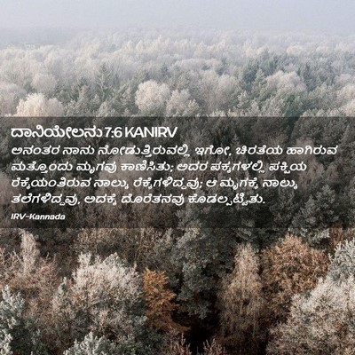 Picture 02 - ದಾನಿಯೇಲನು 7:6 KANIRV - ಅನಂತರ ನಾನು - Bible Verse Picture