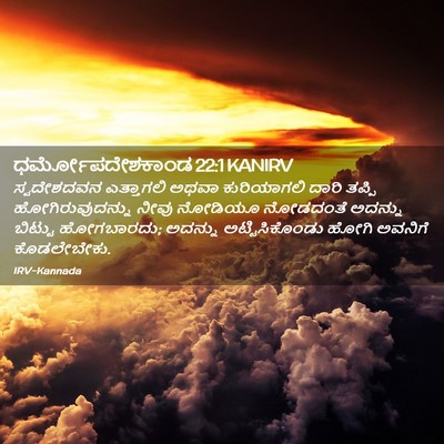 Picture 02 - ಧರ್ಮೋಪದೇಶಕಾಂಡ 22:1 KANIRV - ಸ್ವದೇಶದವನ - Bible Verse Picture