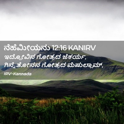 Picture 02 - ನೆಹೆಮೀಯನು 12:16 KANIRV - ಇದ್ದೋವಿನ ಗೋತ್ರದ - Bible Verse Picture