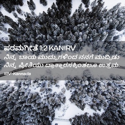 Picture 02 - ಪರಮಗೀತೆ 1:2 KANIRV - ನಿನ್ನ ಬಾಯ - Bible Verse Picture