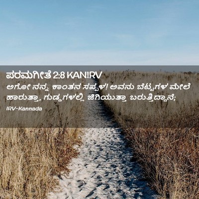 Picture 02 - ಪರಮಗೀತೆ 2:8 KANIRV - ಅಗೋ ನನ್ನ ಕಾಂತನ - Bible Verse Picture