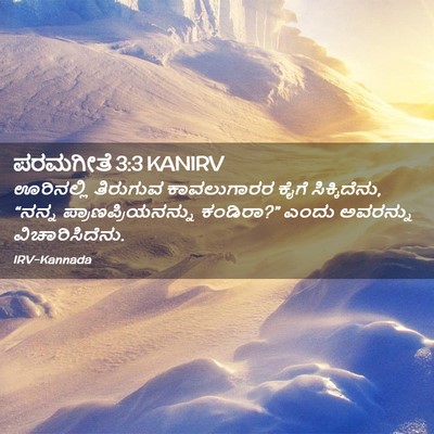 Picture 02 - ಪರಮಗೀತೆ 3:3 KANIRV - ಊರಿನಲ್ಲಿ ತಿರುಗುವ - Bible Verse Picture