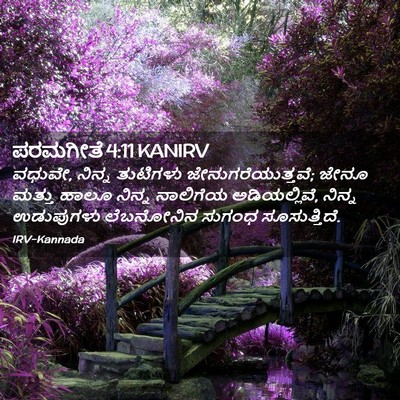 Picture 02 - ಪರಮಗೀತೆ 4:11 KANIRV - ವಧುವೇ, ನಿನ್ನ - Bible Verse Picture