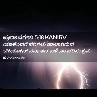 Picture 02 - ಪ್ರಲಾಪಗಳು 5:18 KANIRV - ಯಾಕೆಂದರೆ ನರಿಗಳು - Bible Verse Picture