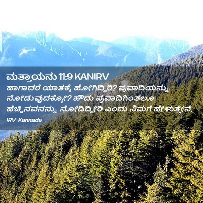 Picture 02 - ಮತ್ತಾಯನು 11:9 KANIRV - ಹಾಗಾದರೆ ಯಾತಕ್ಕೆ - Bible Verse Picture