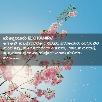 Picture 02 - ಮತ್ತಾಯನು 12:10 KANIRV - ಆಗ ಅಲ್ಲಿ - Bible Verse Picture