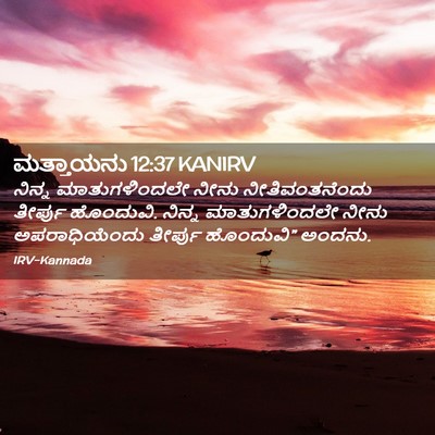 Picture 02 - ಮತ್ತಾಯನು 12:37 KANIRV - ನಿನ್ನ ಮಾತುಗಳಿಂದಲೇ - Bible Verse Picture