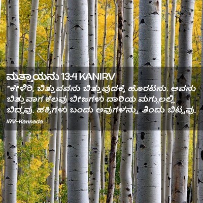 Picture 02 - ಮತ್ತಾಯನು 13:4 KANIRV - “ಕೇಳಿರಿ, - Bible Verse Picture