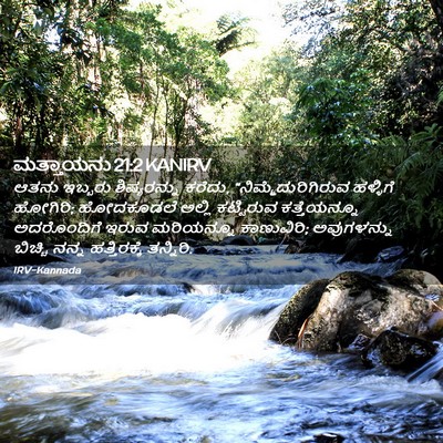Picture 02 - ಮತ್ತಾಯನು 21:2 KANIRV - ಆತನು ಇಬ್ಬರು - Bible Verse Picture