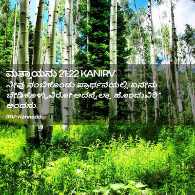 Picture 02 - ಮತ್ತಾಯನು 21:22 KANIRV - ನೀವು ನಂಬಿಕೊಂಡು - Bible Verse Picture