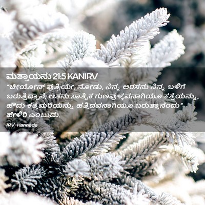 Picture 02 - ಮತ್ತಾಯನು 21:5 KANIRV - “ಚೀಯೋನ್ ಪುತ್ರಿಯೇ, - Bible Verse Picture
