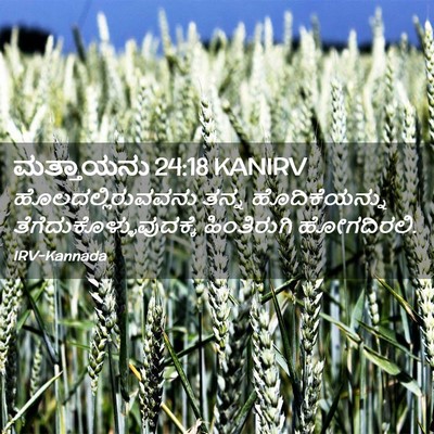 Picture 02 - ಮತ್ತಾಯನು 24:18 KANIRV - ಹೊಲದಲ್ಲಿರುವವನು - Bible Verse Picture