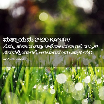 Picture 02 - ಮತ್ತಾಯನು 24:20 KANIRV - ನಿಮ್ಮ ಪಲಾಯನವು - Bible Verse Picture