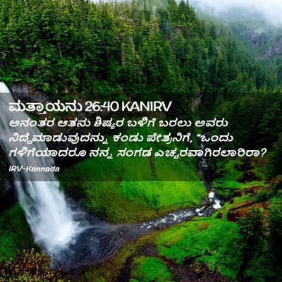 Picture 02 - ಮತ್ತಾಯನು 26:40 KANIRV - ಅನಂತರ ಆತನು ಶಿಷ್ಯರ - Bible Verse Picture