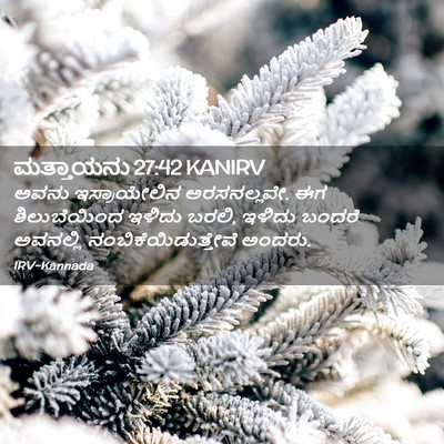 Picture 02 - ಮತ್ತಾಯನು 27:42 KANIRV - ಅವನು ಇಸ್ರಾಯೇಲಿನ - Bible Verse Picture