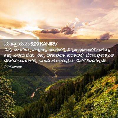 Picture 02 - ಮತ್ತಾಯನು 5:29 KANIRV - ನಿನ್ನ ಬಲಗಣ್ಣು - Bible Verse Picture