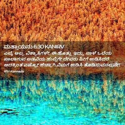 Picture 02 - ಮತ್ತಾಯನು 6:30 KANIRV - ಎಲೈ ಅಲ್ಪ - Bible Verse Picture