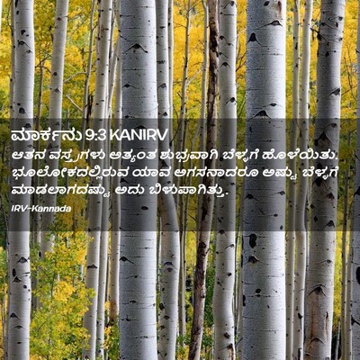Picture 02 - ಮಾರ್ಕನು 9:3 KANIRV - ಆತನ ವಸ್ತ್ರಗಳು - Bible Verse Picture