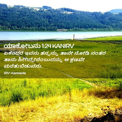 Picture 02 - ಯಾಕೋಬನು 1:24 KANIRV - ಏಕೆಂದರೆ ಇವನು - Bible Verse Picture