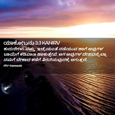 Picture 02 - ಯಾಕೋಬನು 3:3 KANIRV - ಕುದುರೆಗಳು ನಮ್ಮ - Bible Verse Picture
