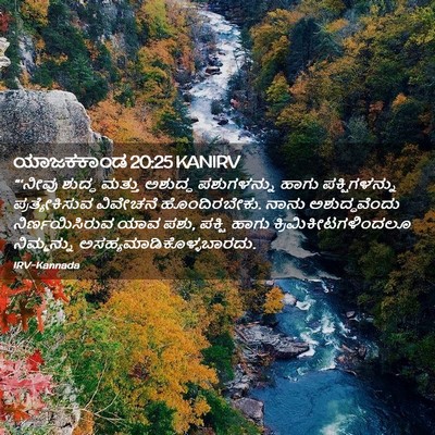 Picture 02 - ಯಾಜಕಕಾಂಡ 20:25 KANIRV - “‘ನೀವು ಶುದ್ಧ - Bible Verse Picture