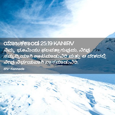 Picture 02 - ಯಾಜಕಕಾಂಡ 25:19 KANIRV - ನಿಮ್ಮ ಭೂಮಿಯು - Bible Verse Picture