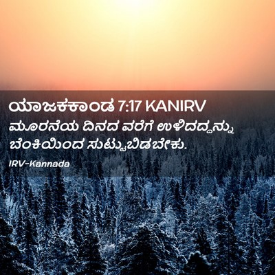 Picture 02 - ಯಾಜಕಕಾಂಡ 7:17 KANIRV - ಮೂರನೆಯ ದಿನದ ವರೆಗೆ - Bible Verse Picture