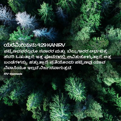Picture 02 - ಯೆರೆಮೀಯನು 4:29 KANIRV - ಪಟ್ಟಣದವರೆಲ್ಲರೂ - Bible Verse Picture