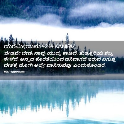 Picture 02 - ಯೆರೆಮೀಯನು 42:14 KANIRV - ಬೇಡವೇ ಬೇಡ; ನಾವು - Bible Verse Picture