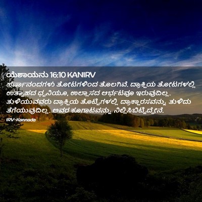 Picture 02 - ಯೆಶಾಯನು 16:10 KANIRV - ಹರ್ಷಾನಂದಗಳು - Bible Verse Picture