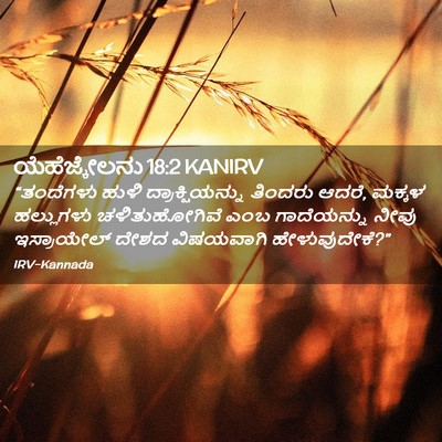 Picture 02 - ಯೆಹೆಜ್ಕೇಲನು 18:2 KANIRV - “ತಂದೆಗಳು ಹುಳಿ - Bible Verse Picture