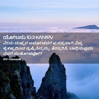 Picture 02 - ಯೋಬನು 10:3 KANIRV - ನೀನು ದುಷ್ಟರ - Bible Verse Picture
