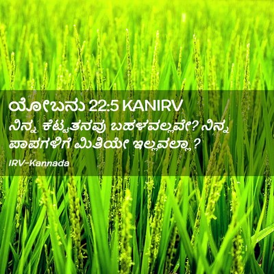 Picture 02 - ಯೋಬನು 22:5 KANIRV - ನಿನ್ನ ಕೆಟ್ಟತನವು - Bible Verse Picture