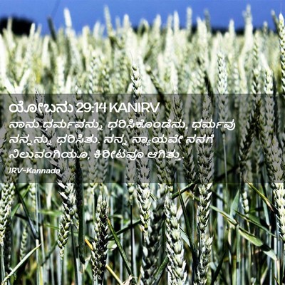 Picture 02 - ಯೋಬನು 29:14 KANIRV - ನಾನು ಧರ್ಮವನ್ನು - Bible Verse Picture