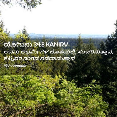 Picture 02 - ಯೋಬನು 34:8 KANIRV - ಅವನು ಅಧರ್ಮಿಗಳ - Bible Verse Picture